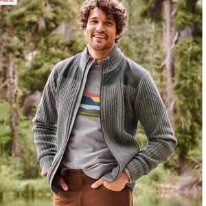 LL Bean Full Zip Commando Sweater